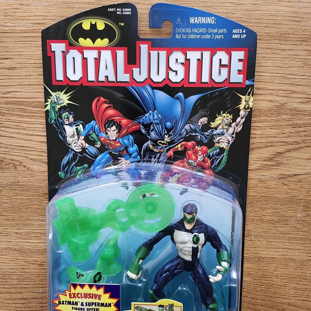 1997 Green Lantern Total Justice  Figure with Ring-Energy Launcher By Kenner - Picture 5 of 8